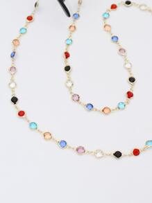 Rhinestone Decor Glasses Chain - Multicolor - View 3