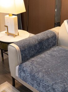 1入組條提花設計沙發巾現代滌綸防滑沙發套毛毯適合家居四季皆宜 - 藏蓝色 - 查看 2