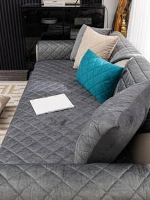 1入組灰色沙發巾滌綸絎縫家用沙發套毯子四季皆宜 - 灰色 - 查看 3