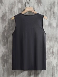 Manfinity Men Skull Print Tank Top - Black - View 2