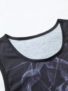 Manfinity Men Skull Print Tank Top - Black - View 6
