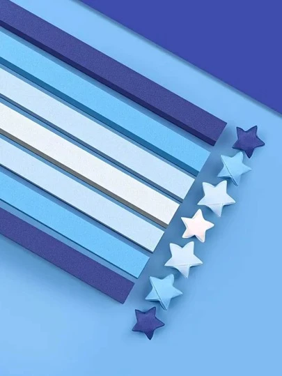 1 paquete de 540 piezas de papel de origami con estrellas de color degradado exquisito, manualidades DIY, decoración de estrellas de la suerte, regalo para volver a la escuela