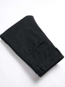 男士网眼细节拉链门襟牛仔裤 - 黑色 - 查看 3