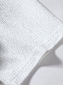 Manfinity Homme Men Mock Neck Ribbed Knit Tee - White - View 5