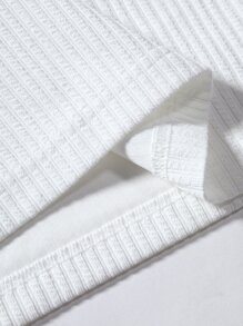 Manfinity Homme Men Mock Neck Ribbed Knit Tee - White - View 7