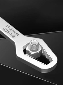 1pc Stainless Steel Steel Wrench, Multifunction Spanner For Home - White - View 1