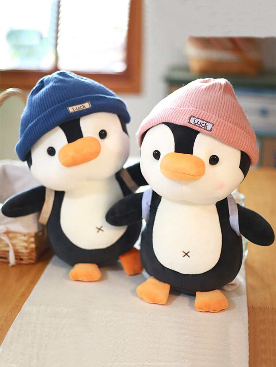 1入組卡通企鵝設計隨機寵物毛絨玩具 - 彩色 - 查看 1