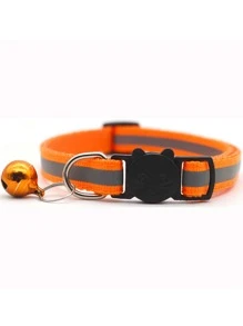 1入組鈴鐺墜飾反光隨機寵物項圈 - 淡紫色 - 查看 4