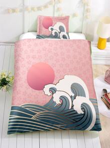 3入组/套無填充物波浪印花被套套裝床用現代被套套裝 - 彩色 - 查看 5