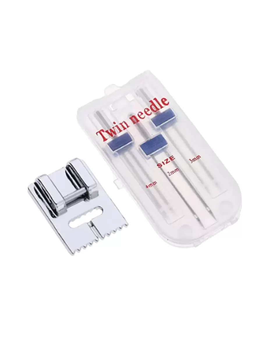 1 Bộ Thép Dụng Cụ May Vá, Máy Chân Vịt & Đôi Kim Pin May Vá - Nhiều màu - Xem 1