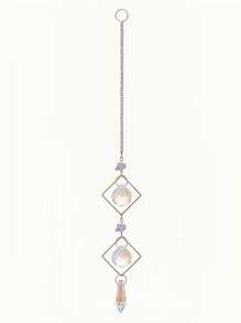 1 件天然水晶壁挂，创意水钻设计花园挂饰，适合室内、室外