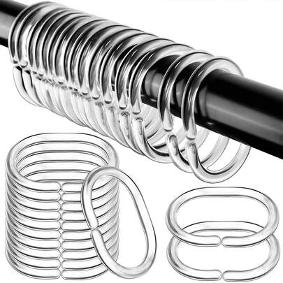 12 Stücke/Set Duschvorhang Haken aus Kunststoff, einfache klare Duschvorhang Ringe für Badezimmer Zuhause Badezimmer Dekoration Herbstdekoration Badezimmer Accessoires Schulanfang