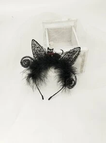 蕾絲和花朵裝飾立體髮箍