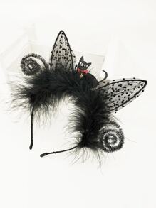 蕾絲和花朵裝飾立體髮箍