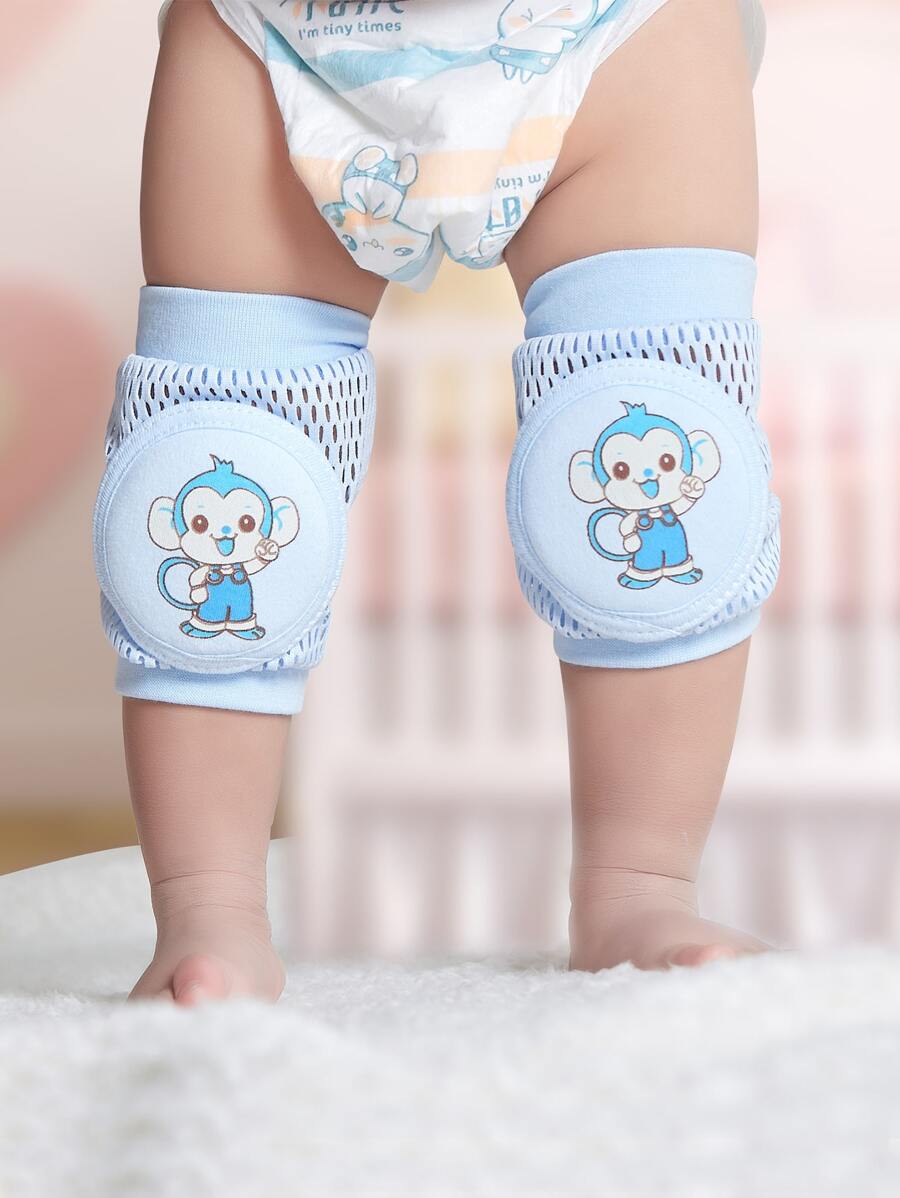 1pair Baby Monkey Print Knee Pads