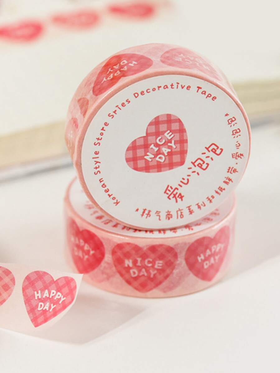 Mr paper 1 rollo Cinta decorativa con diseño de corazón - Multicolor - Ver 1