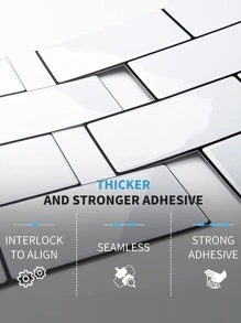 10 piezas/set 3d de mascota cocina rectángulo blanco Pegatina de pared para cocina