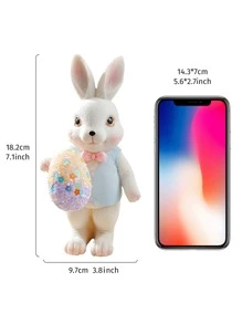 1 pieza ABS Decoración con dibujos animados conejo & huevo objeto de decoración para casa Pascua de Resurrección - Multicolor - Ver 3