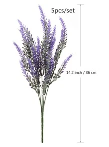 5入組/套人造花薰衣草花假植物塑料花戶外室內裝飾 - 紫色 - 查看 3