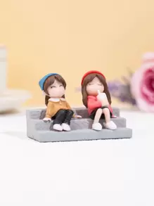 2入組/套PVC裝飾用品可愛人物設計裝飾物件 - 彩色 - 查看 1