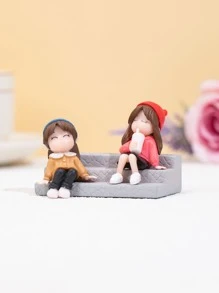 2入組/套PVC裝飾用品可愛人物設計裝飾物件 - 彩色 - 查看 5