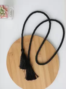 1 dây buộc rèm cửa màu đen, dây buộc rèm cửa trang trí tua rua polyester cổ điển cho gia đình - màu đen - Xem 5