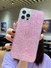 Sequin Decor Phone Case - Pink - View 2