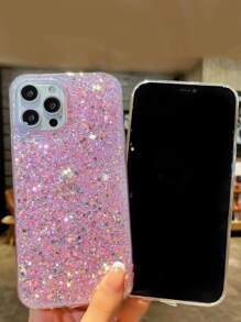 Sequin Decor Phone Case - Pink - View 4
