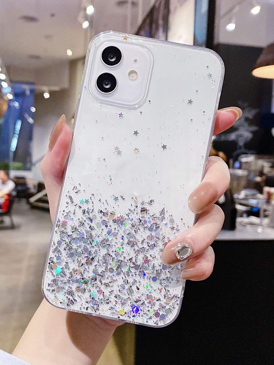 亮片装饰手机壳，国际版，非国内版 - 無色 - 查看 1