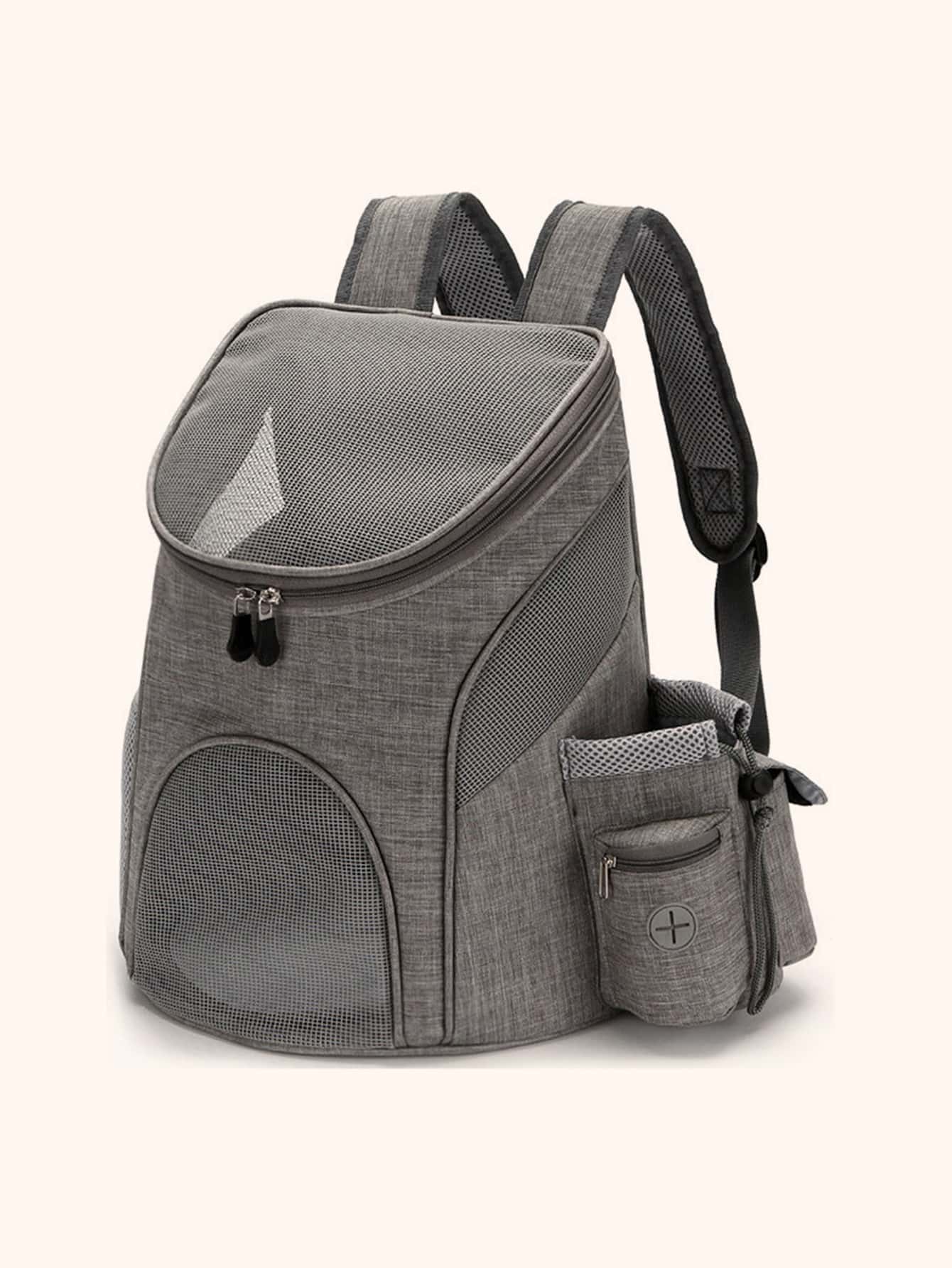 1pc Mesh Pet Carrier Bag - Grey - View 1
