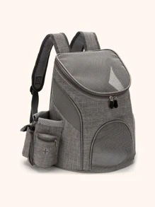 1pc Mesh Pet Carrier Bag - Grey - View 2