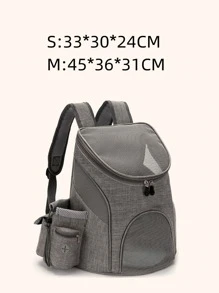 1pc Mesh Pet Carrier Bag - Grey - View 3