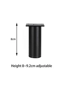 1pc Iron Cabinet Feet Round Furniture Leg, Adjustable Support Sofa Feet For Daily Essential - Black - View 5