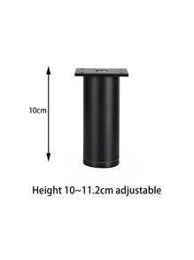1pc Iron Cabinet Feet Round Furniture Leg, Adjustable Support Sofa Feet For Daily Essential - Black - View 10