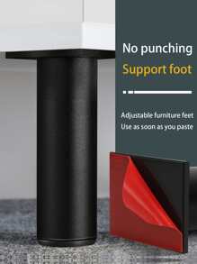 1pc Iron Cabinet Feet Round Furniture Leg, Adjustable Support Sofa Feet For Daily Essential - Black - View 11