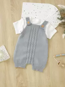 ベビー ケーブルニット Tシャツなし ロンパース