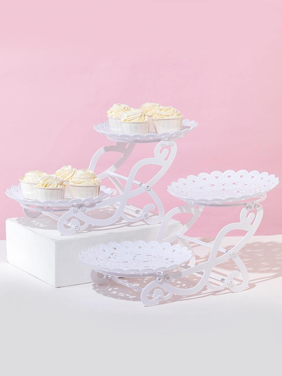 1pc Plastic Cake Stand, White Chair Shaped Cake Holder For Kitchen - White - View 1