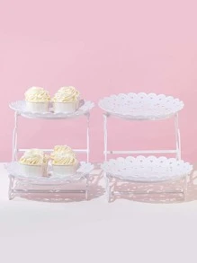 1pc Plastic Cake Stand, White Chair Shaped Cake Holder For Kitchen - White - View 2