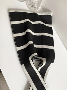 Bolso de ganchillo con patrón de rayas - Blanco y Negro - Ver 4