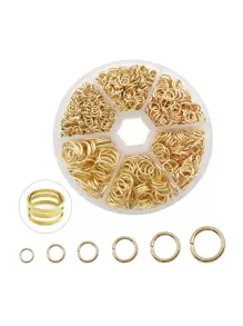 1box 6mm Jump Ring/ Split Ring For Jewelry Making And Necklace Repair - Yellow - View 1