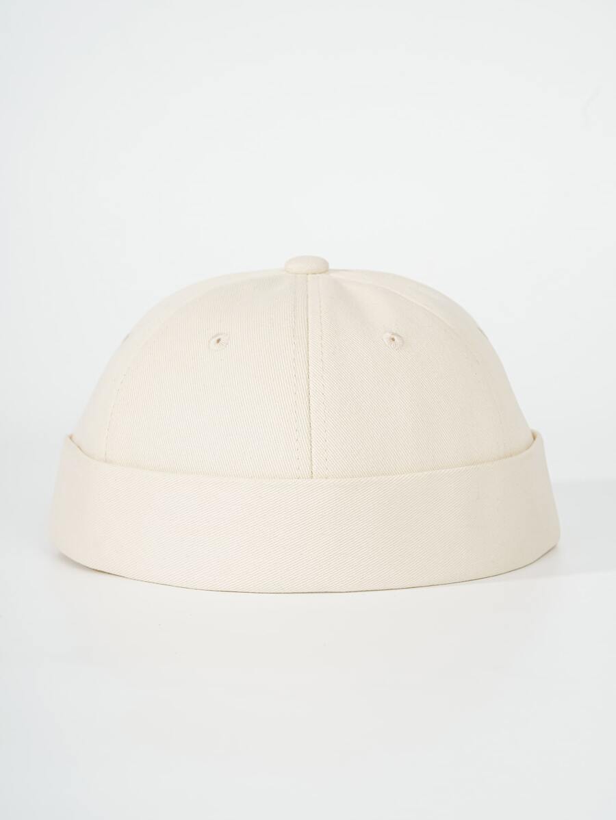 男士素色地主帽 - 米色 - 查看 1