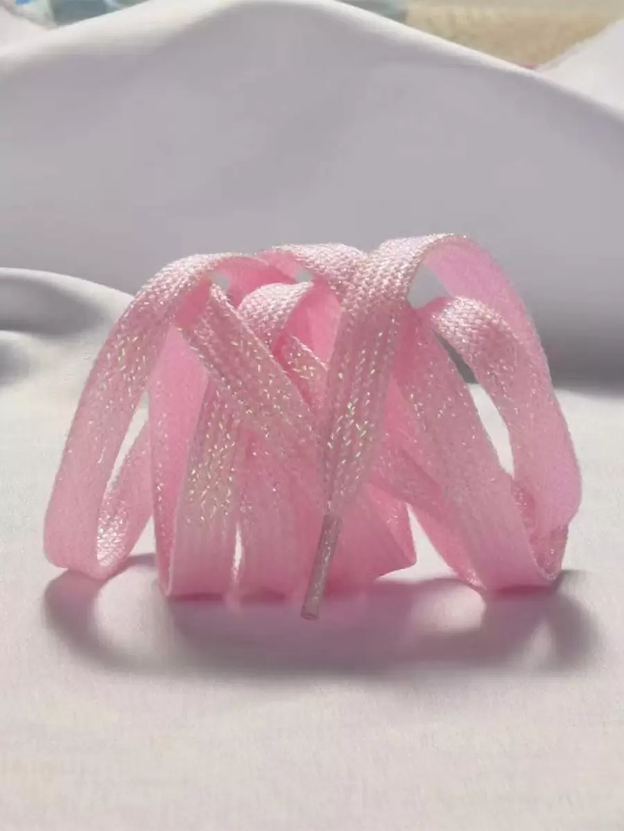 زوج واحد وردي البوليستر لطيفة اكسسوارات الى حذاء رياضي