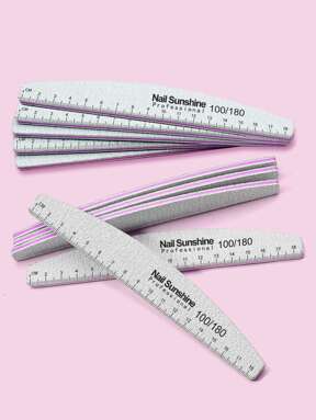 NailSunshine 10 pezzi 100/180 Grana Lime per unghie a doppia faccia, lavabili, riutilizzabili, lime per manicure per unghie naturali e acriliche, per uso domestico e in salone, forniture per unghie, strumenti per unghie, strumenti per arte di unghie, back to school, unghie, strumenti per unghie finte