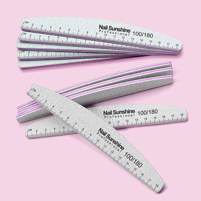 NailSunshine 10 pezzi Lime per unghie a doppia faccia, grana 100/180, lavabili e riutilizzabili, tamponi per manicure per unghie naturali e acriliche, per uso domestico e in salone, forniture per unghie, strumenti per unghie, strumenti per arte di unghie, back to school, unghie, strumenti per unghie finte