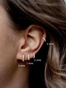 1對18k鍍金925純銀環式耳環,時尚精品珠寶,聖誕禮物