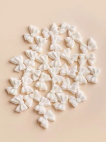 Transforma tus uñas con 30 piezas de decoraciones de arte de uñas 3D en forma de lazo para mujeres y niñas - Dijes, gemas y suministros para decorar uñas de forma DIY - Blanco - Ver 3