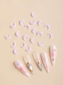 20pcs Moon Design Nail Art Decoration - Baby Pink - View 1