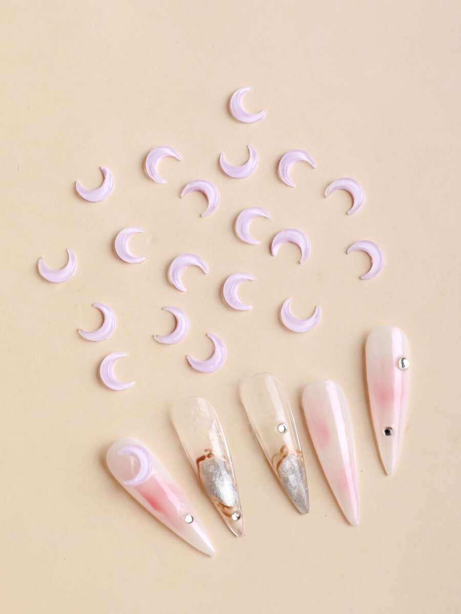20pcs Moon Design Nail Art Decoration - Baby Pink - View 1