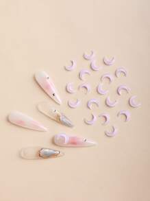 20pcs Moon Design Nail Art Decoration - Baby Pink - View 2