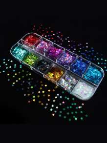 1 Hộp trang trí móng tay họa tiết ngôi sao - Nhiều màu - Xem 2